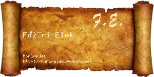 Füri Elek névjegykártya